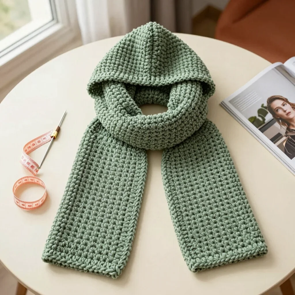 Getting the Hood Fit Right on a Crochet Scarf