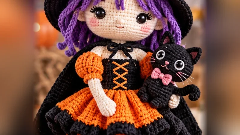 Crochet Witch Doll Ideas & Free Mini Witch Hat Pattern
